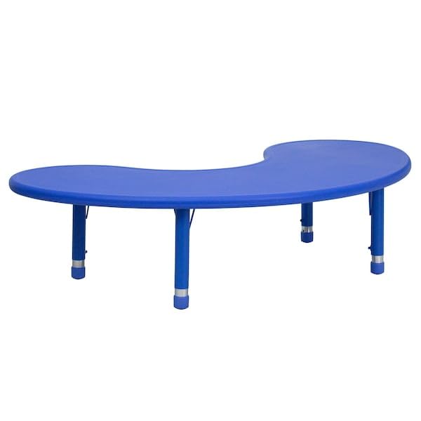 Flash Furniture Adjustable Half-Moon Blue Plastic Activity Table