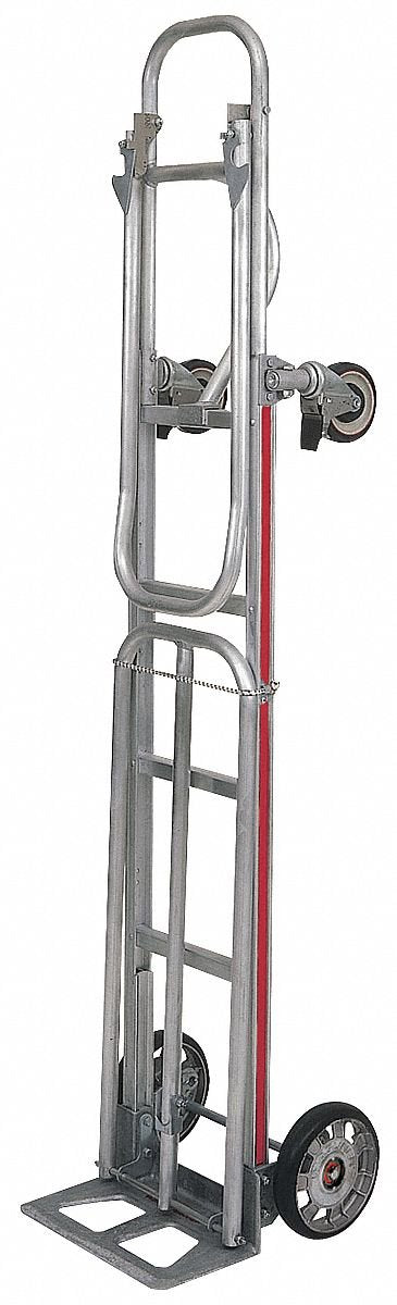 Magline STK8AA1 Aluminum 4 Wheel Foldable Hand Truck, Loop Handle, Mold-On Rubber Wheels, 200 lbs Capacity, 73" Height, 17" Width x 16" Depth