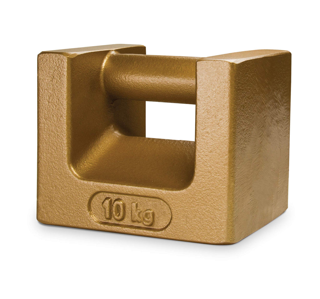 Rice Lake Cast Iron Painted Grip Handle Calibration Weight, NIST Class F, Metric and U.S. Customary