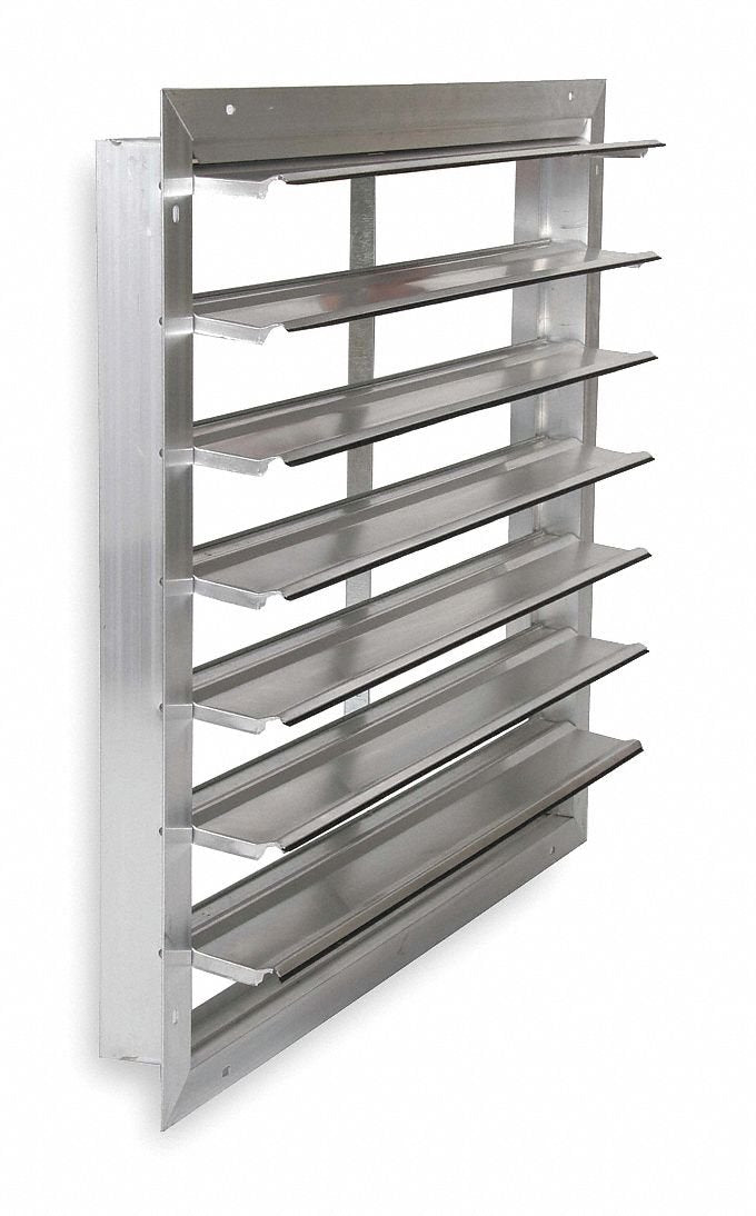 Dayton 24" Backdraft Damper/Wall Shutter, Front Flange, 24-1/2" x 24-1/2" Opening Required